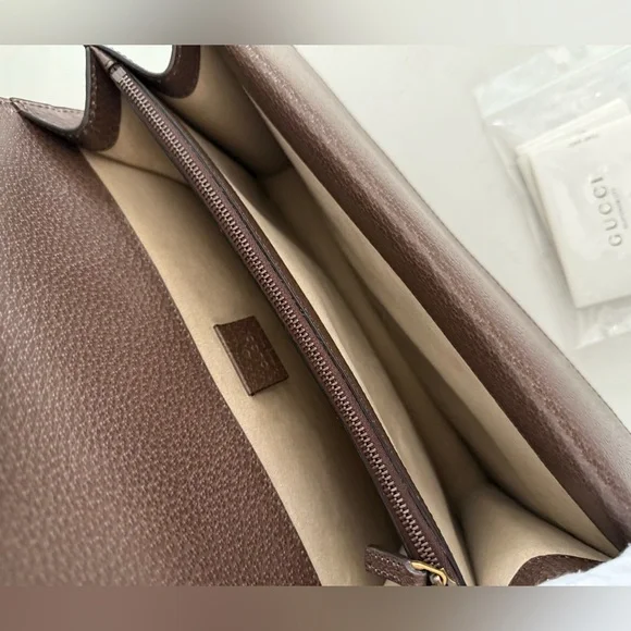 GUCCI Calfskin Web Owl Embroidered Medium Dionysus Shoulder Bag New Acero ~ NWT - Picture 10 of 16